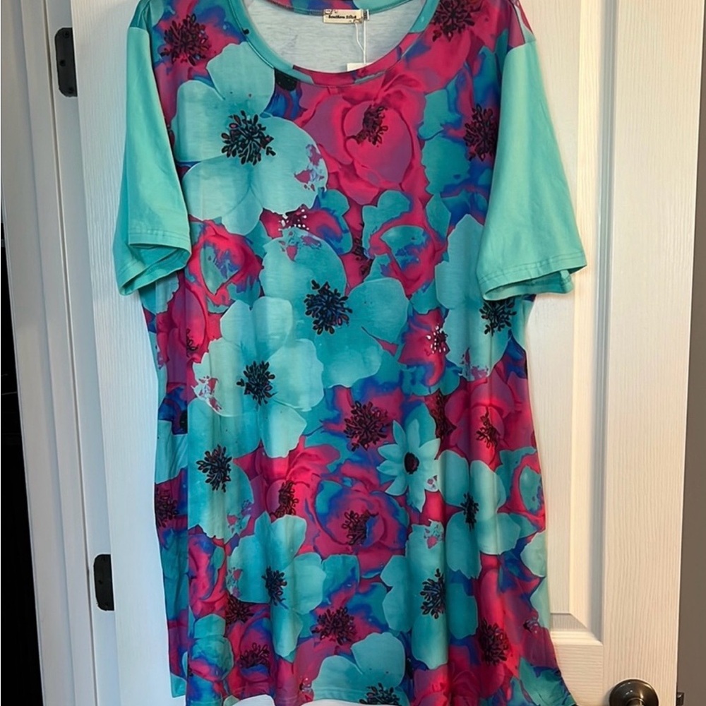 COPY - Floral Women's Top in Blue and Pink